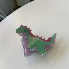 Dinosaur Acrylic Jaw Clip Cute Hairpin - Green Stegosaurus Dinosaur - View 1