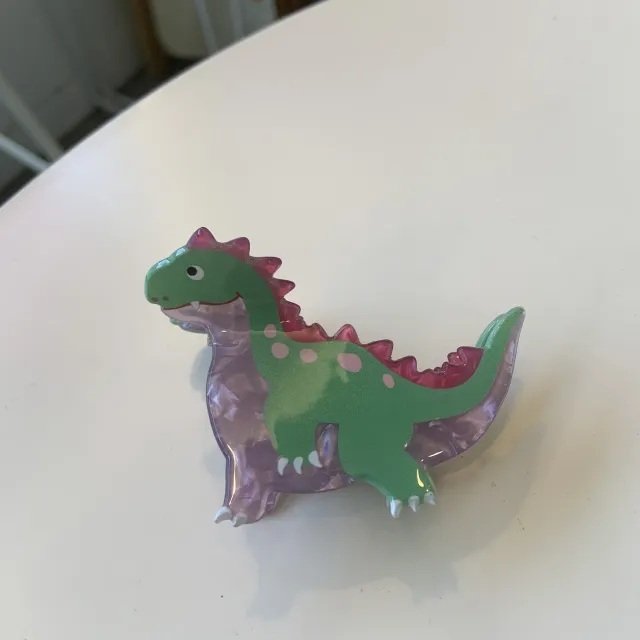 Dinosaur Acrylic Jaw Clip Cute Hairpin Green Stegosaurus Dinosaur - Shop at LoveMi