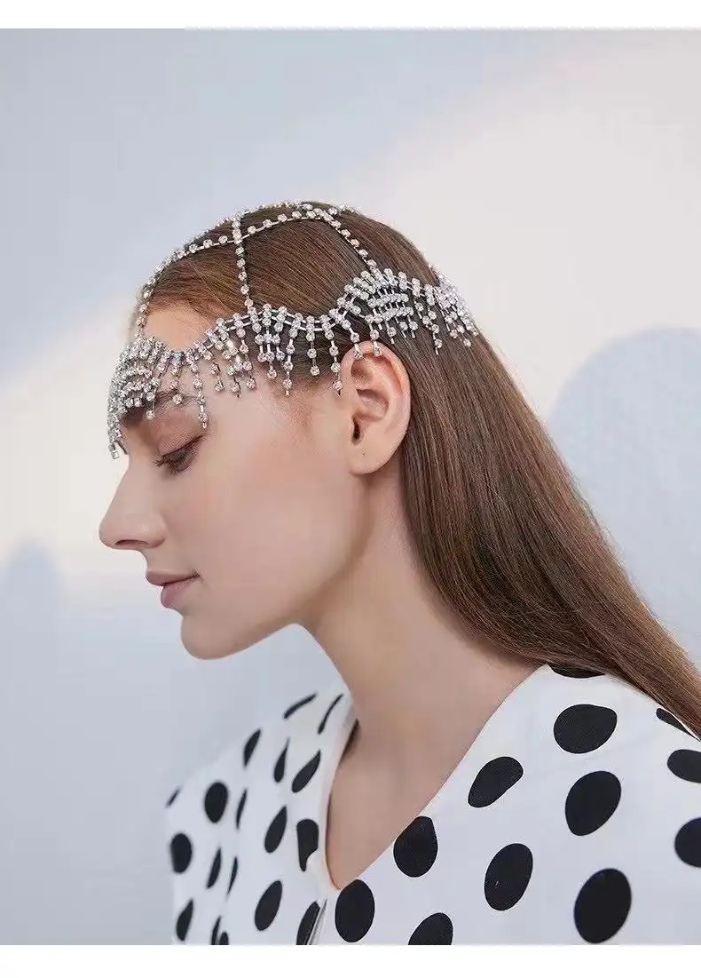 Artificial Rhinestone Tassels With A Cool And Trendy Headwear