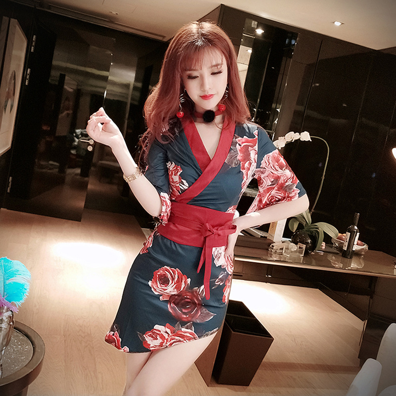 Nightclub Women's Clothing Dress Anchor V-neck Printed Foot Bath
