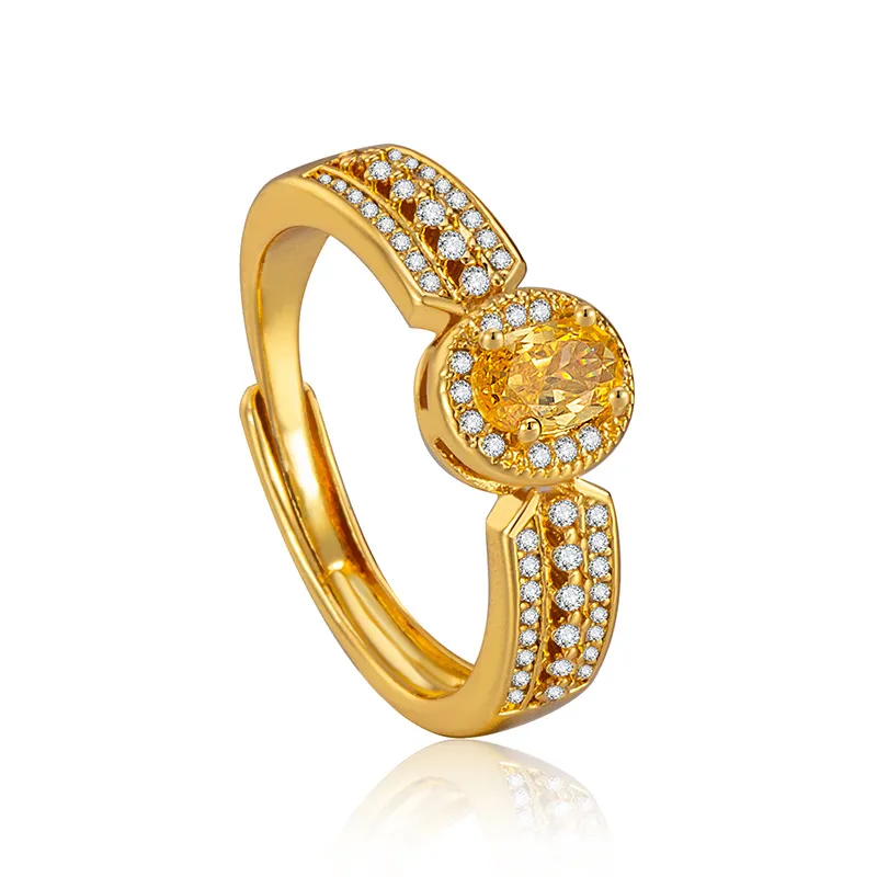 Champagne Gold Coloured Ring Light Luxury Style Open Design - Golden Njz414