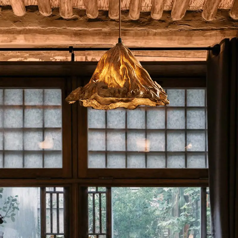 Lotus Leaf Retro Japanese Style Bed Head Restaurant Decoration Small Droplight