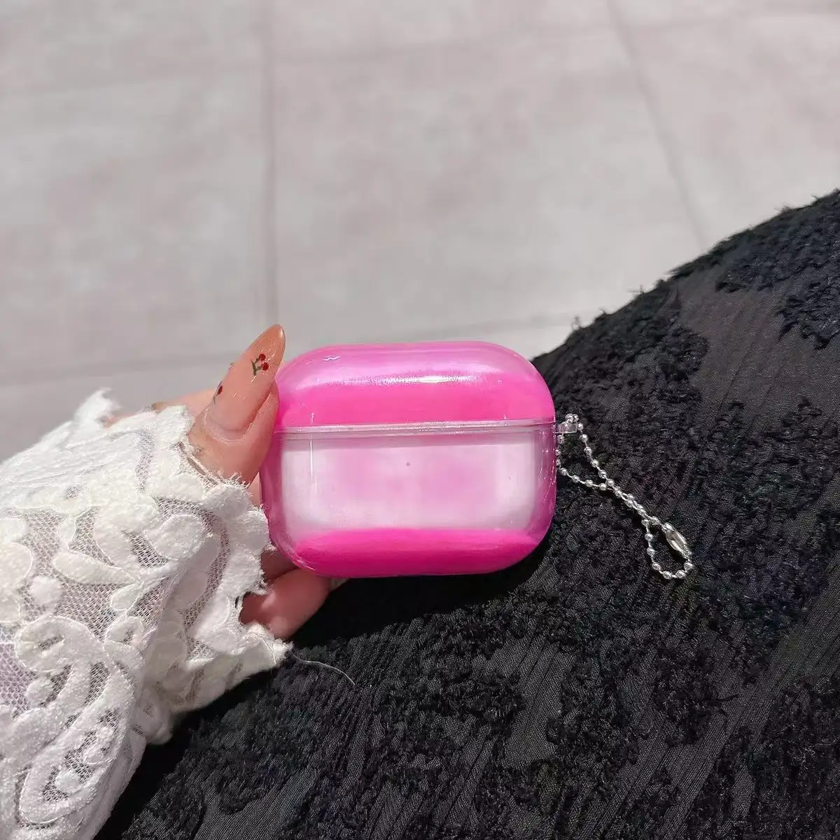 Fluorescent Color Quicksand Liquid Luminous Earphone Case