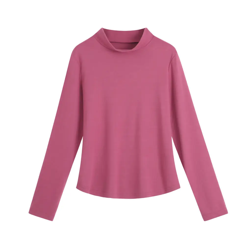 Plus Size Women's Thickened Multi-color Turtleneck Bottoming Shirt - Plum Purple