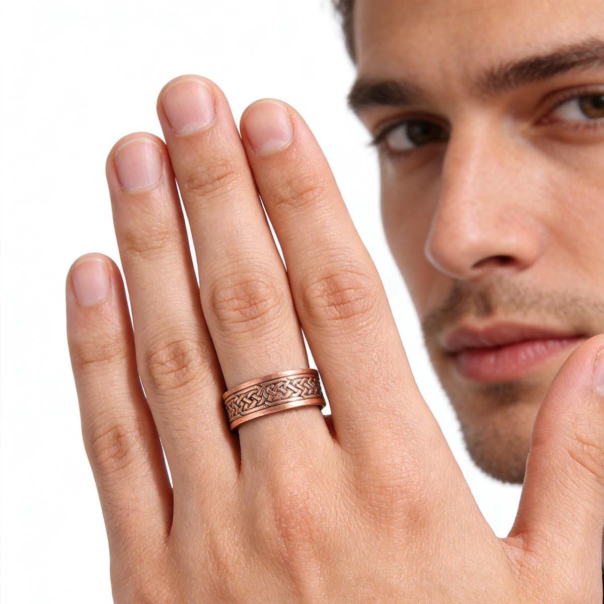Copper Four-Magnet Open Ring, picture 4 of 4