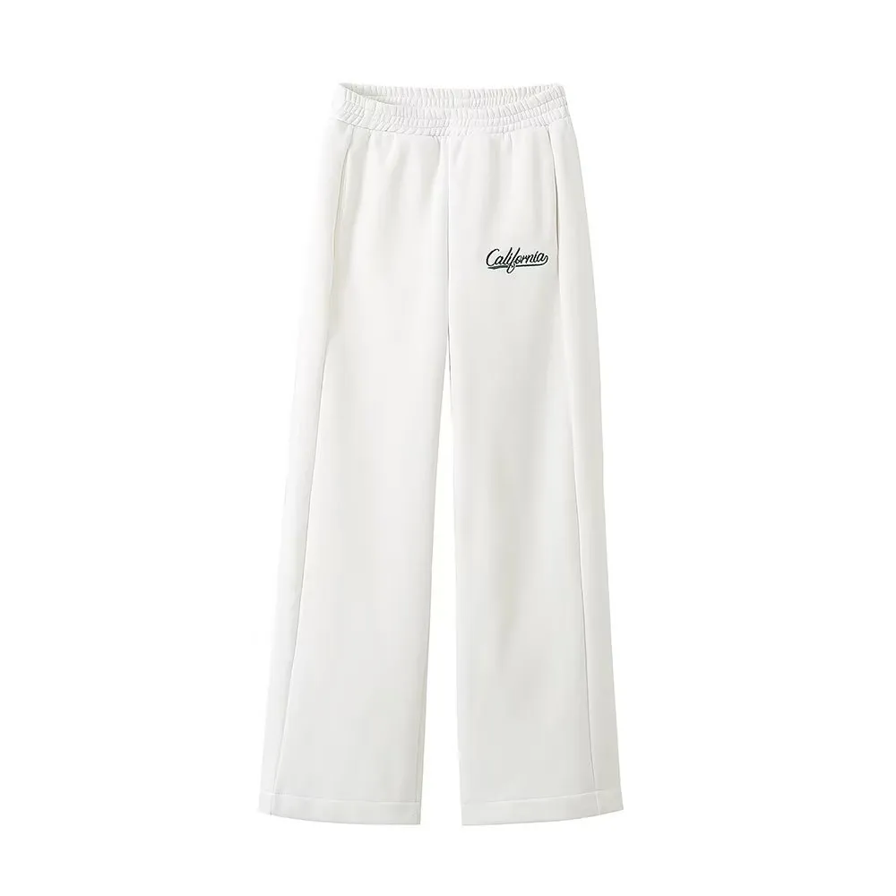 Winter Women's Short Sweater Straight Jogger Pants Suit - Pants-M
