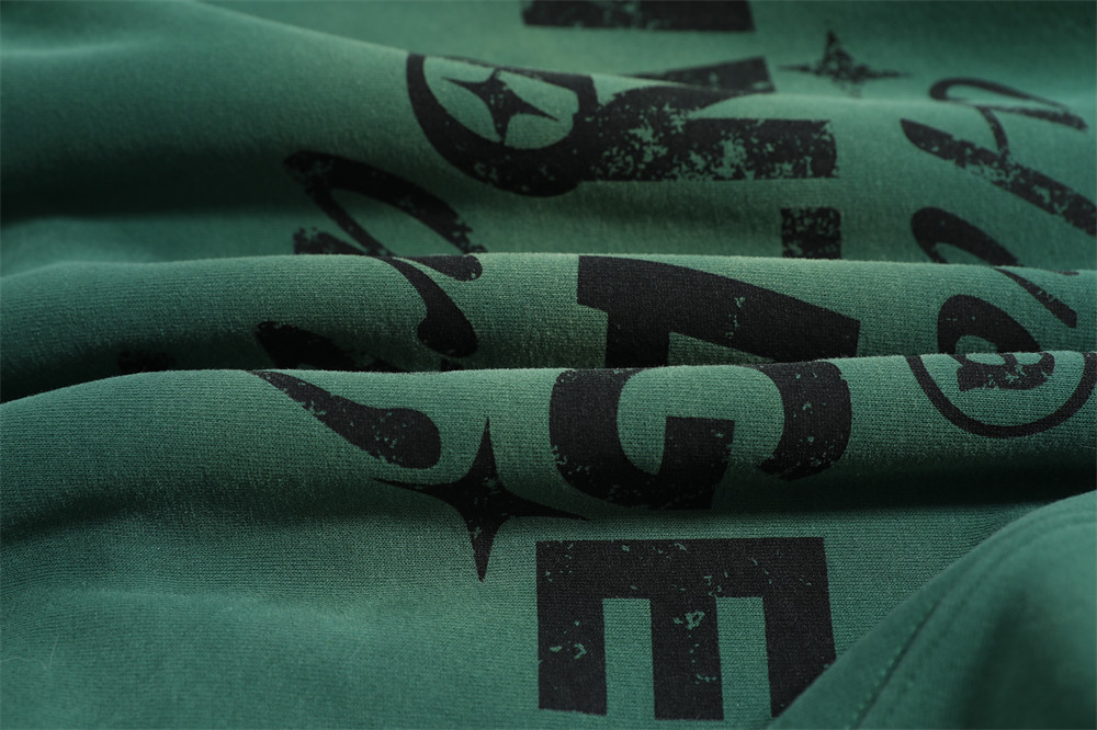 Street Letters Printed Velvet Padded Hooded Sweatshirt Autumn And Winter