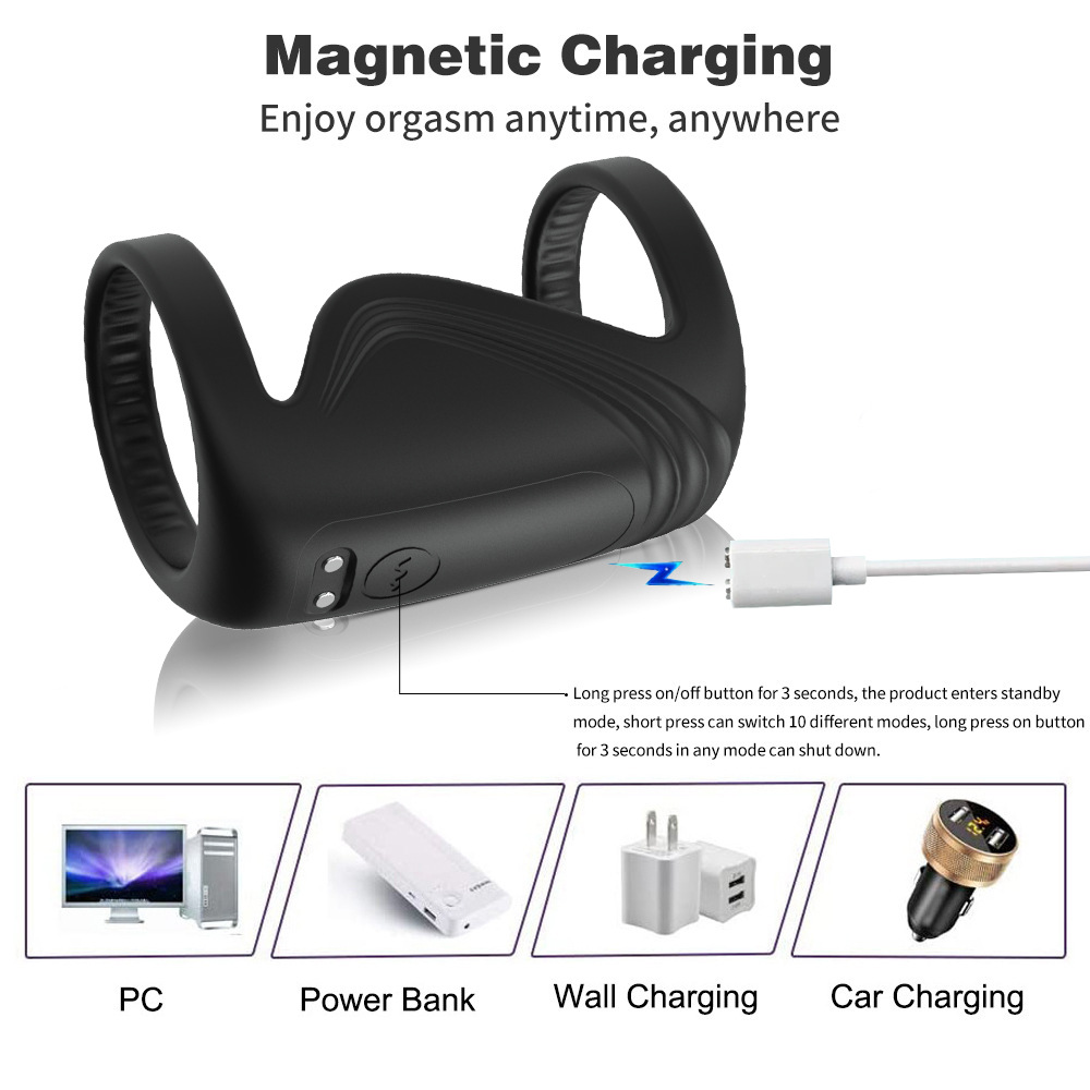 APP Wireless Remote Control Vibration Delay Horseshoe Ring 20