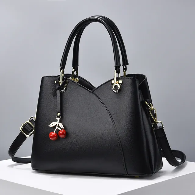 Middle aged Mom High grade Generous One shoulder Crossbody Bag Black - Shop at LoveMi