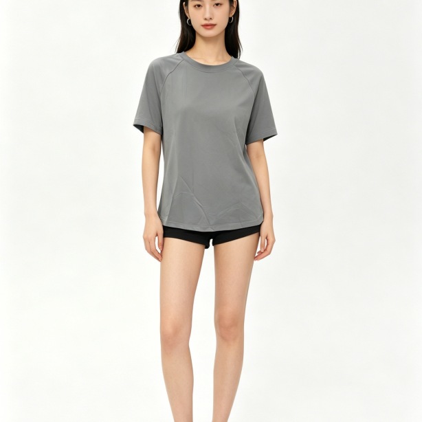 Summer Crew-neck Athletic-style Figure-flattering Yoga Top