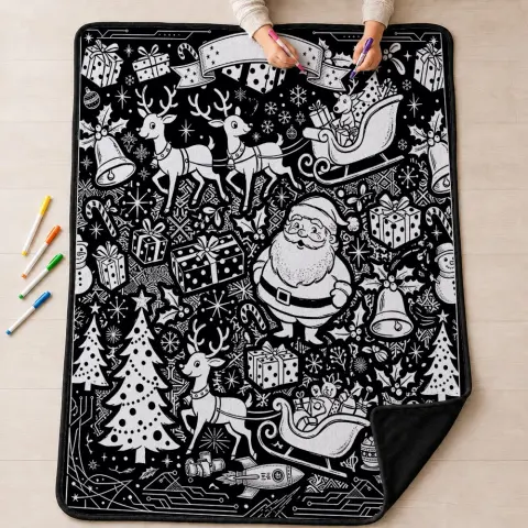 Christmas DIY Handmade Coloring and Doodling Blanket