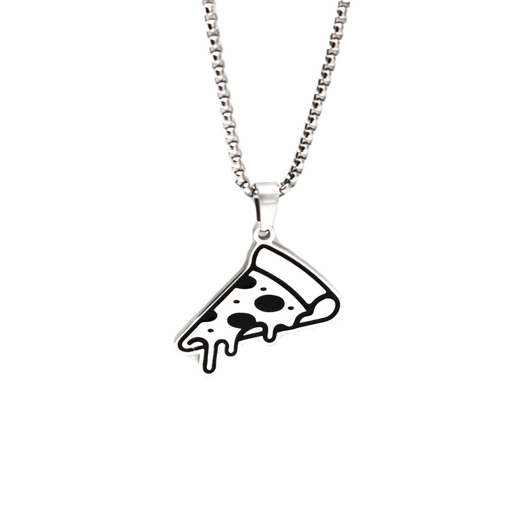 Cheese Pizza Necklace Stainless Steel Minority Simple Creative Pendant