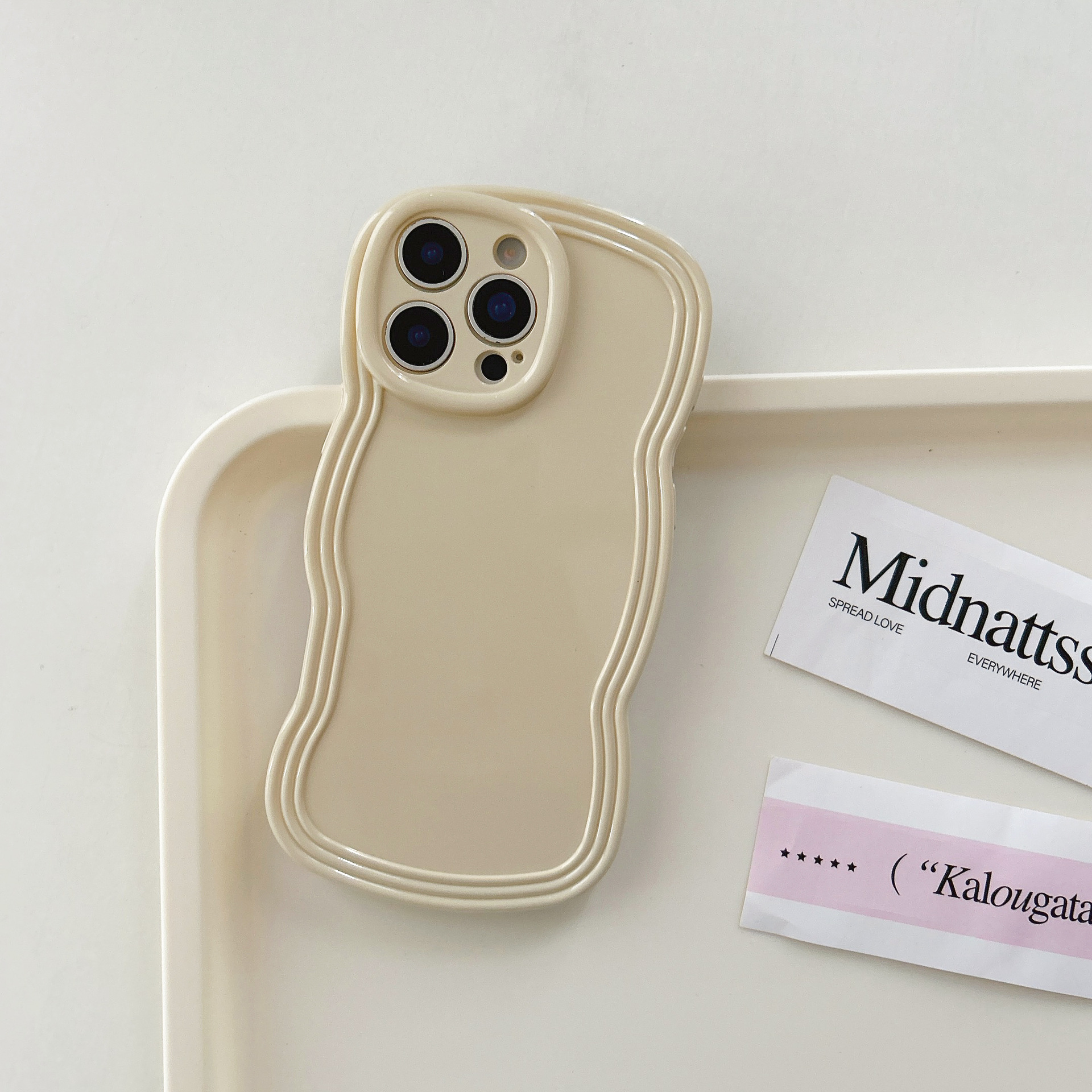 Simple Cream Candy Color Wave Phone Case - Image 3