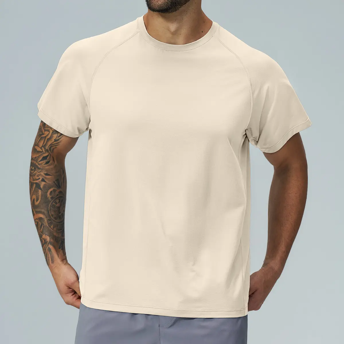 Mens Skin-friendly Sweat-wicking Quick-drying Short-sleeve Shirt