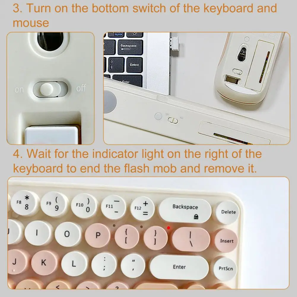 Wireless Keyboard And Mouse Set Small And Portable Lovely Female Office