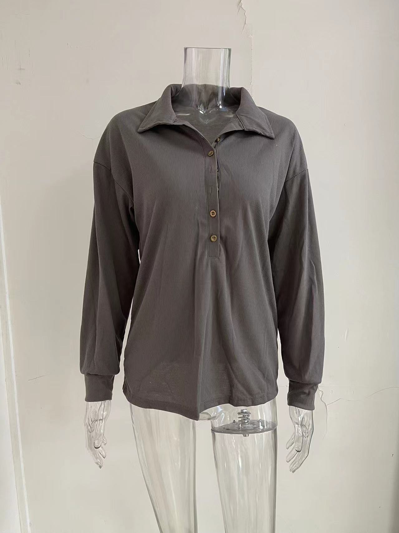 Women's loose long sleeve top – all color options display