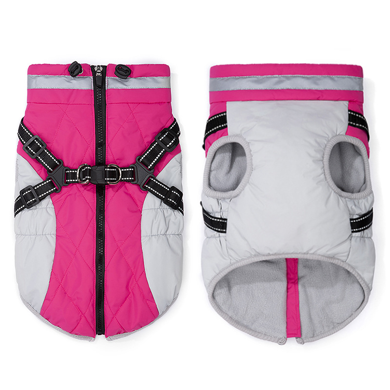 Dog AutumnWinter Fleece-Lined, Warm, And Waterproof Zip-Up Jacket