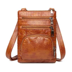 Women's Fashion Retro Soft Leather Shoulder Messenger Bag - Brown - View 1