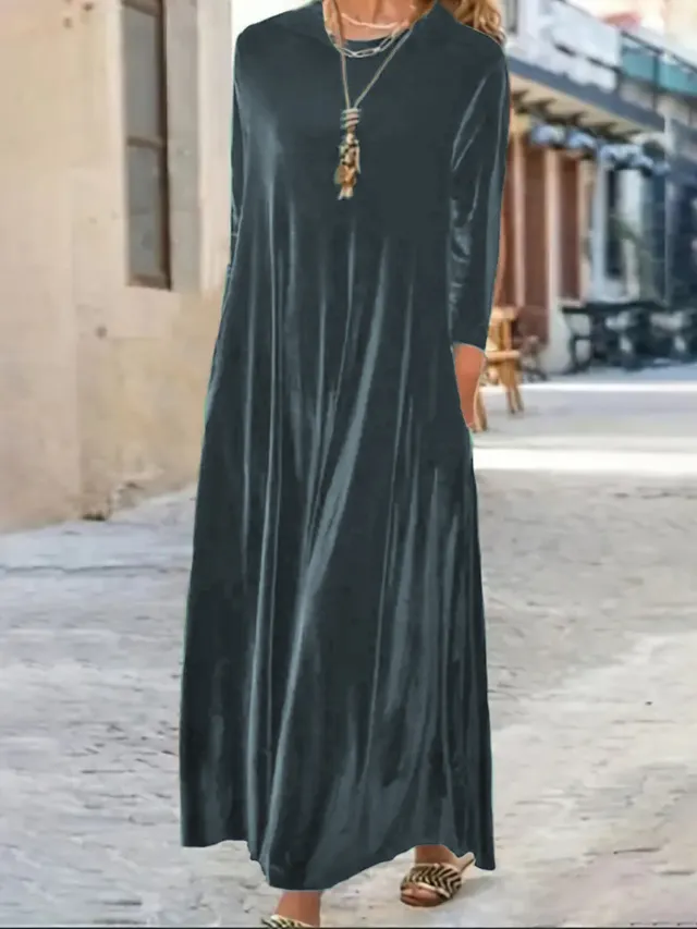 New Thick And Elegant Velvet Women's Dress Silver - Shop at LoveMi