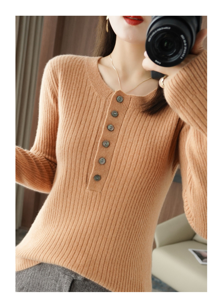 Title 5, New Cashmere Sweater Womens Round Neck Long Sl...