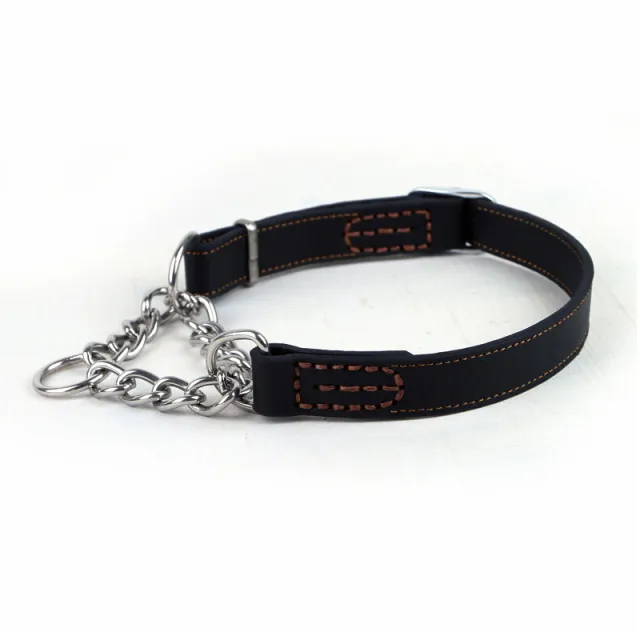 Semi controlled P Chain Collar Cowhide Small Dog Puppy Bandana Black - Shop at LoveMi