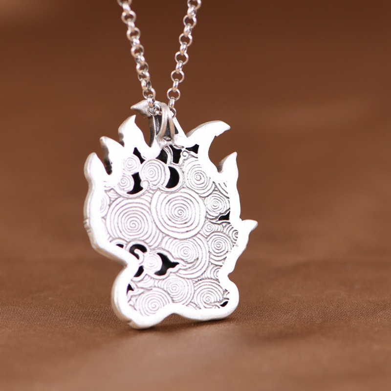 Retro Simple Silver Plated Nine-tail Fox Pendant