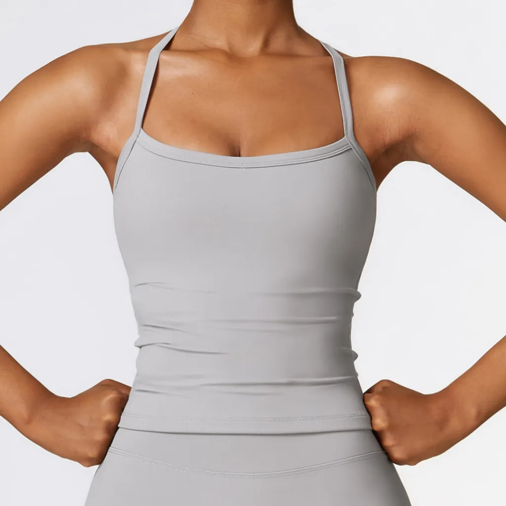 Brushed Beauty Back Yoga Vest Quick-drying Fitness - Frost Gray