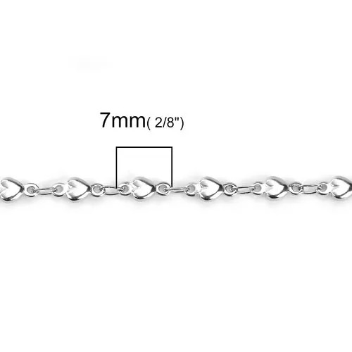 White K Heart Shaped 04 Stainless Steel Extension Chain