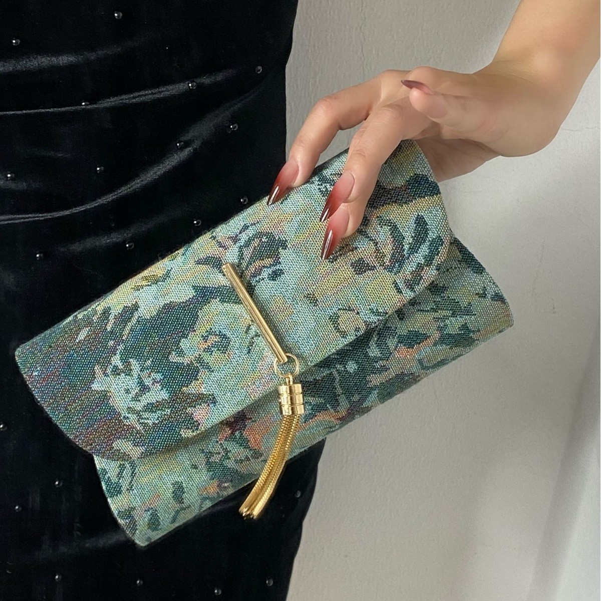 Embroidered And Printed Womens Clutch Bag