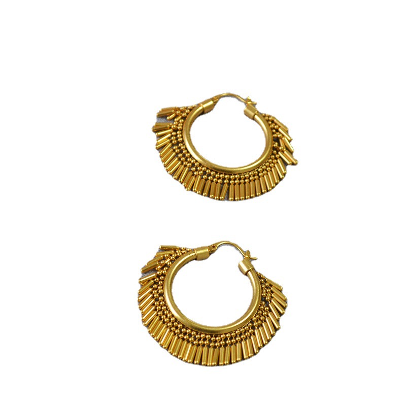 Vintage Gold-plated Delicate Tassel Earrings