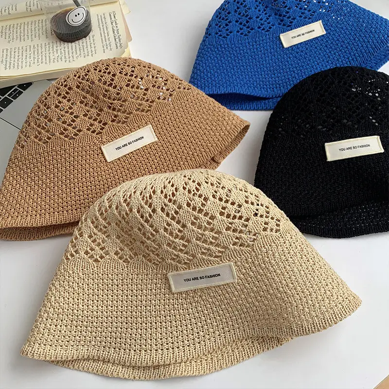 Hollow Out Bucket Hat Women's Summer Thin Breathable Korean Style