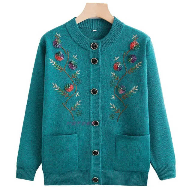 Mom's Winter Sweater Cardigan Spring And Autumn Sky Blue - Shop at LoveMi