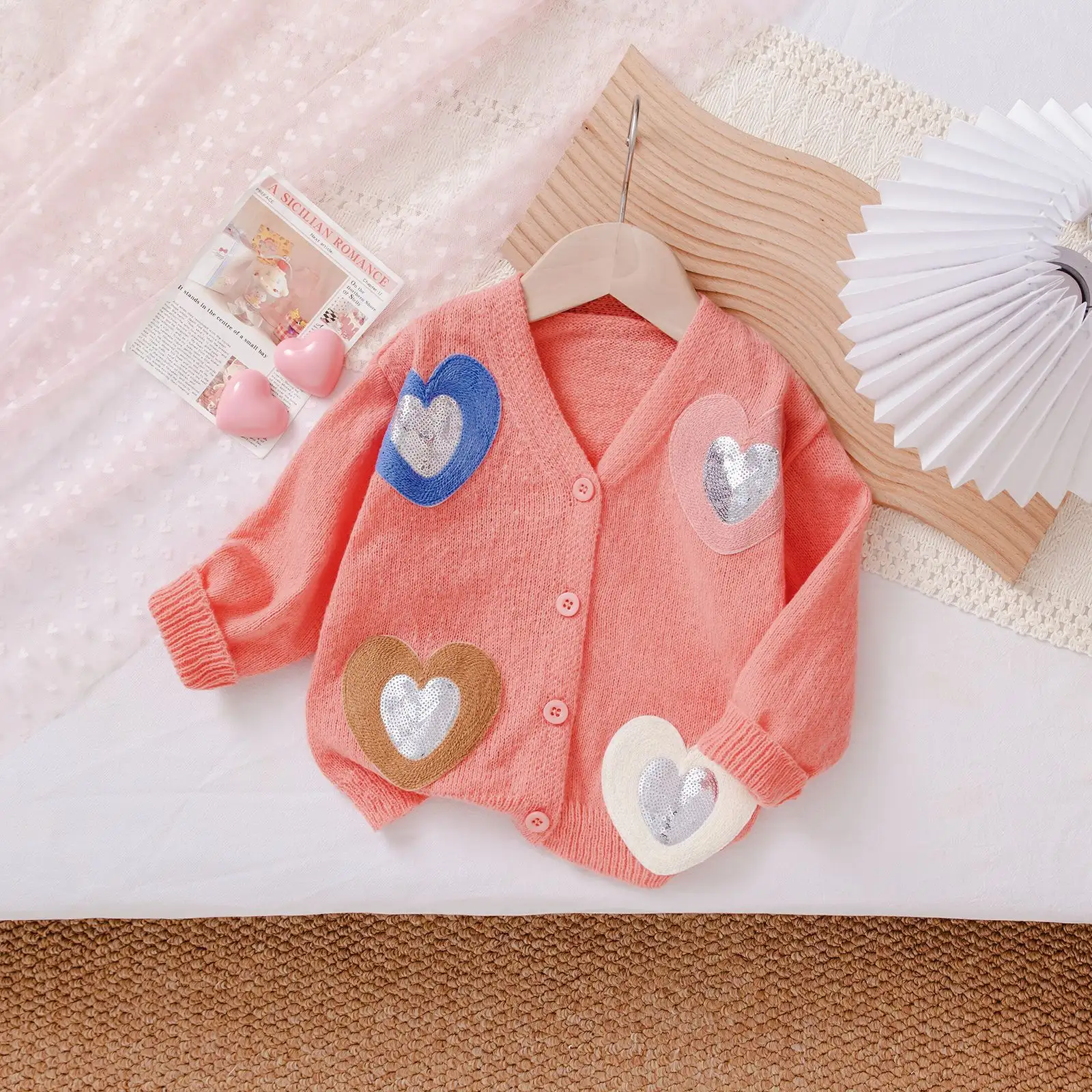 Blue Cute Girls' Long Sleeve Sweater