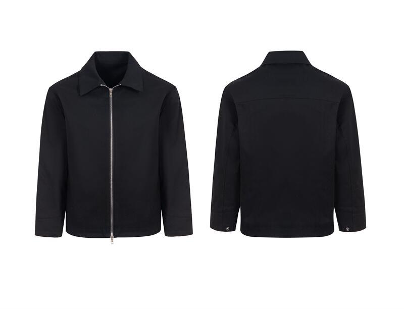 Cropped Loose-Fit Black Men’s Jacket with Side Seam Pockets Cropped Loose-Fit Black Men’s Jacket with Side Seam Pockets