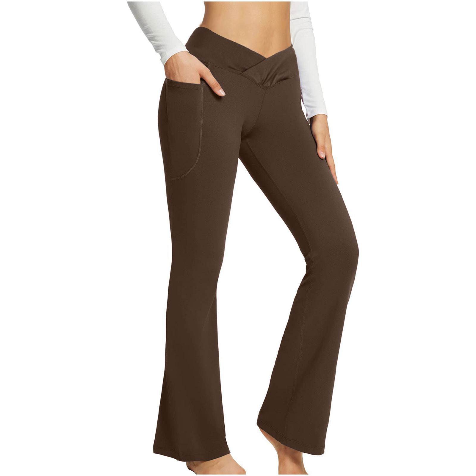 High Waist Slim Fit Wide Leg Yoga Pants Women - Picture 10 of 16