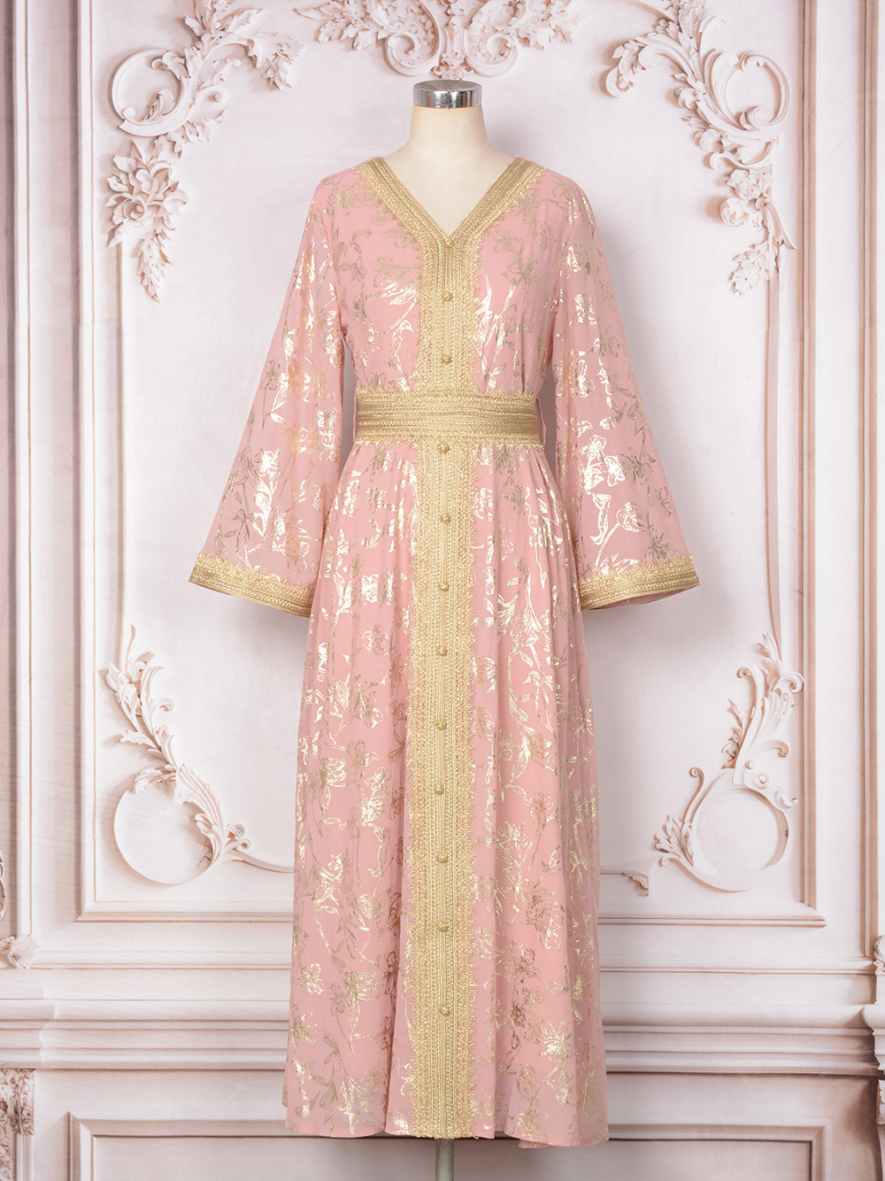 Evening Dress Bottom Grab Flower Bronzing Fashion Robe