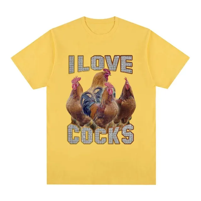 I Love Cocks Funny Roosters Meme T shirt Chicken Enthusiast 5Yeiiow - Shop at LoveMi