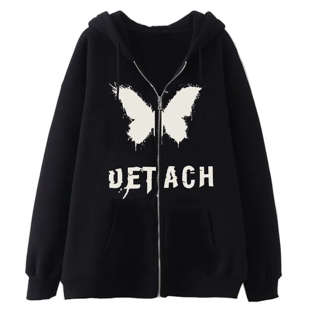 Dark Skull Skeleton Sweatshirt Metal Zipper Sweater - Black 6 Zipper