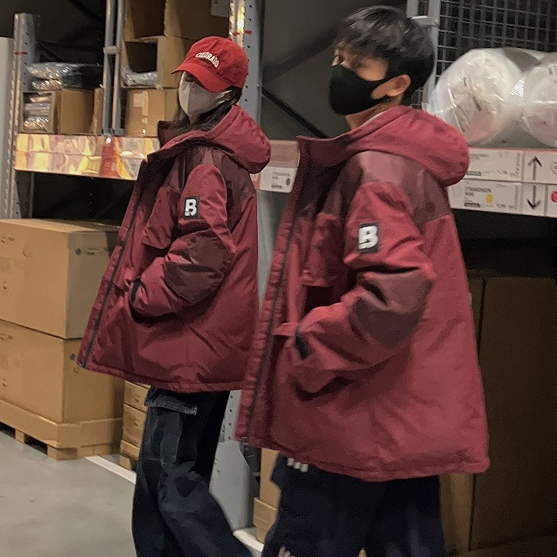 Korean Style Winter Couple Workwear Cotton-padded Jacket Loose Hooded Fashion Casual