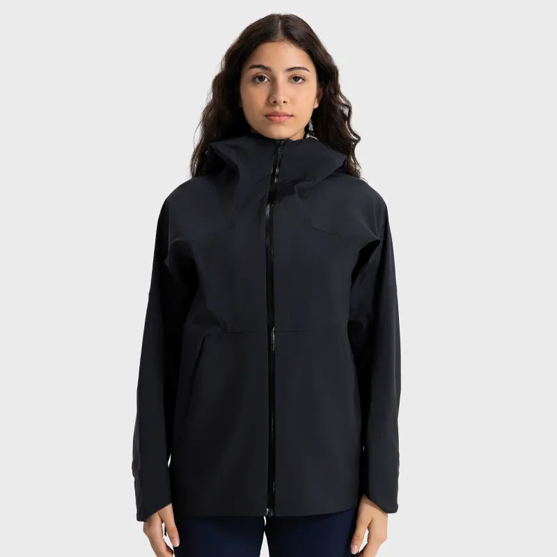 Men's And Women's Fashion Charge Waterproof Jacket - Black
