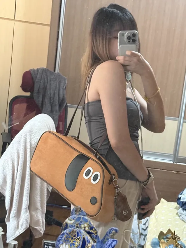 Virtue Pull Sausage Dog Cute Large Capacity Crossbody Shoulder Bag Brown - Shop at LoveMi