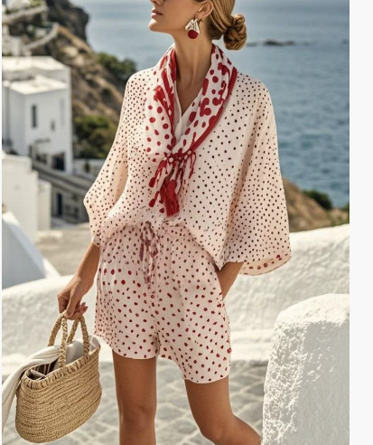 European And American Hot Digital Printing Top For Women Summer Loose Leisure Suit 122Wjvltz8 S - Shop at LoveMi