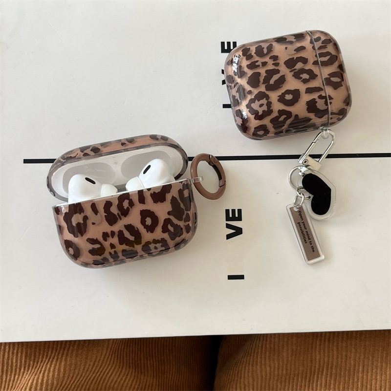 Fundas Transparentes para Auriculares con Estampado de Leopardo Marrón - imagen 1