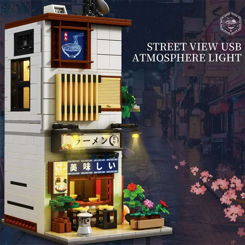 Street Scene Building Block High-difficulty Arcade Model