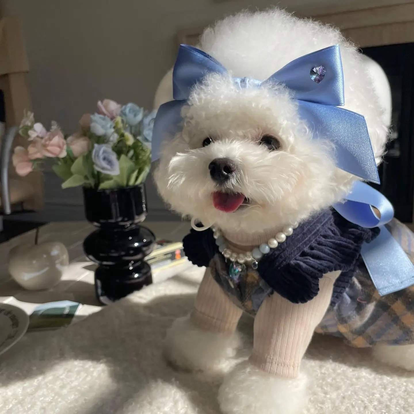 Princess Style Bow Tension Adjustment Headdress Pet