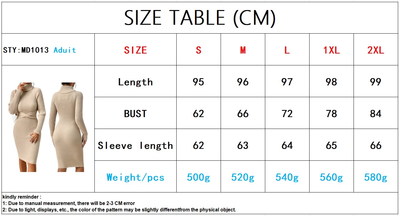 women's high neck sweater dress khaki polyester knit regular sleeves fresh sweet style full length