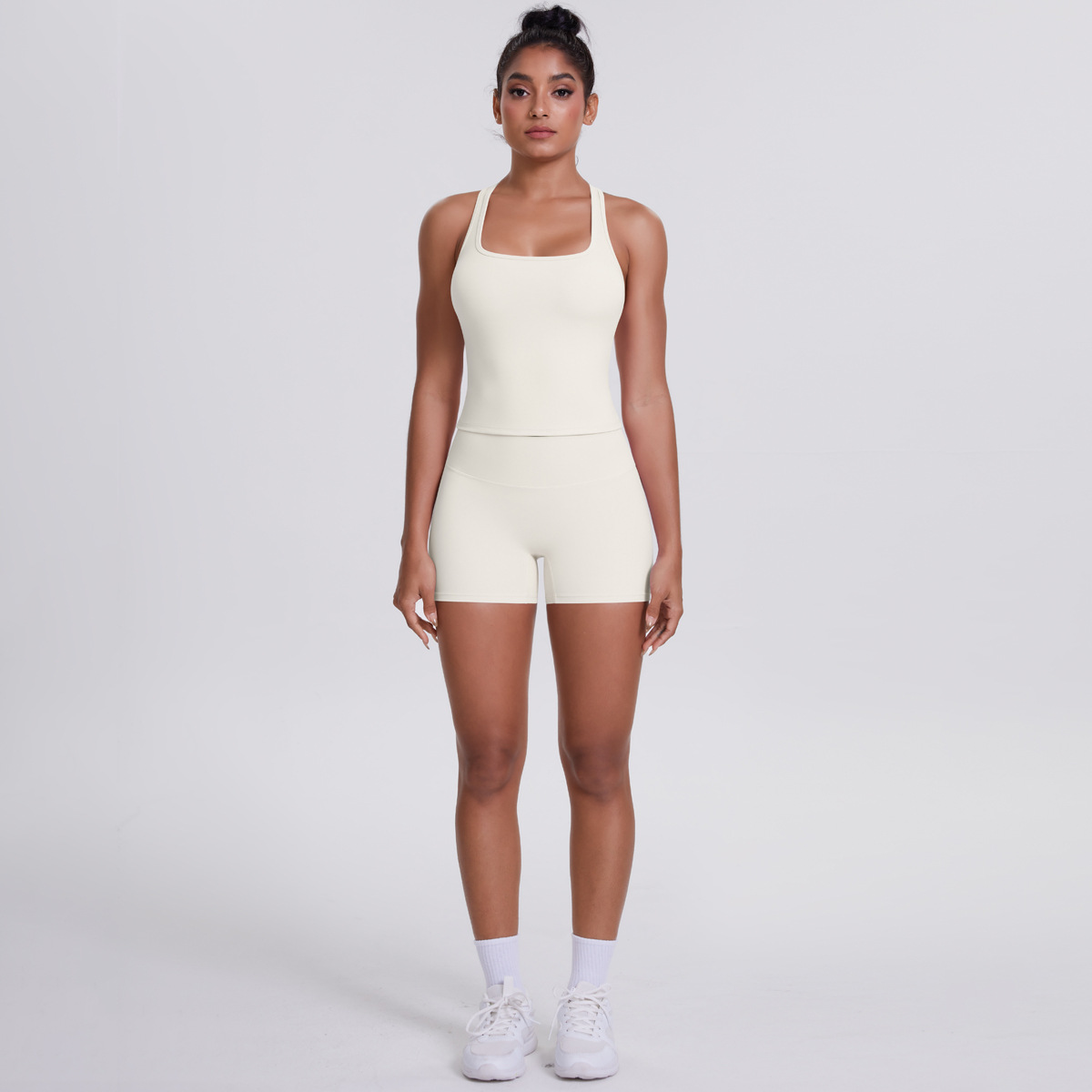 Brushed Outdoor Leisure Running Yoga Clothes Beauty Back Hip Raise Skinny Shorts Suit - Image 12