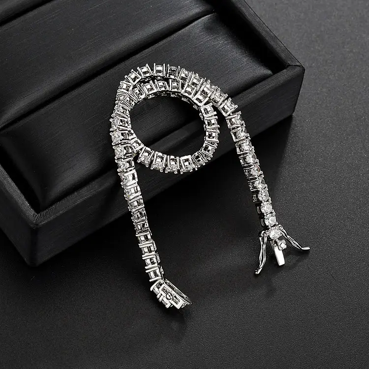 Simple Fashion 3mm Zircon Inlaid Bracelet