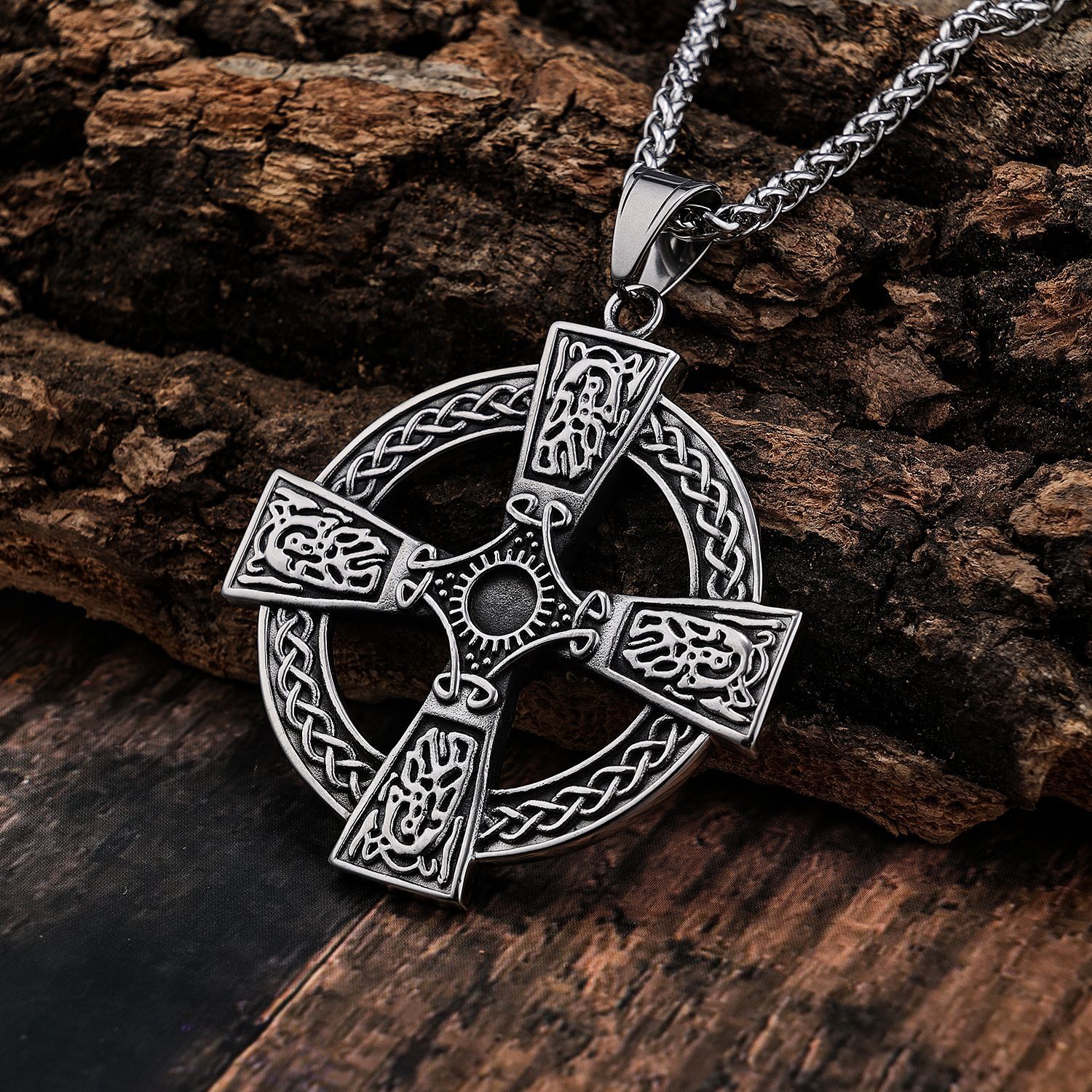 European And American Style Domineering Celtic Cross Shape Pendant Stainless Steel Pendant