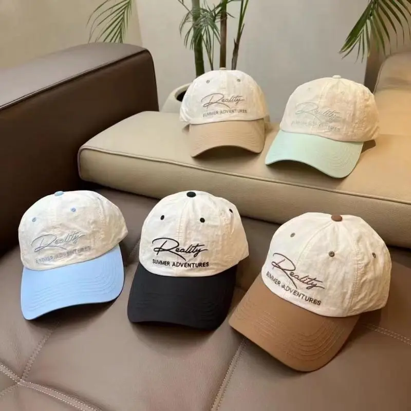 Instagram-style Embroidered Letter Patchwork Quick-dry Baseball Cap
